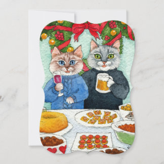 Cat Mouse Weihnachts-Party-Karte oder Einladung