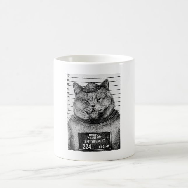 Cat-Mugshot Kaffeetasse (Mittel)