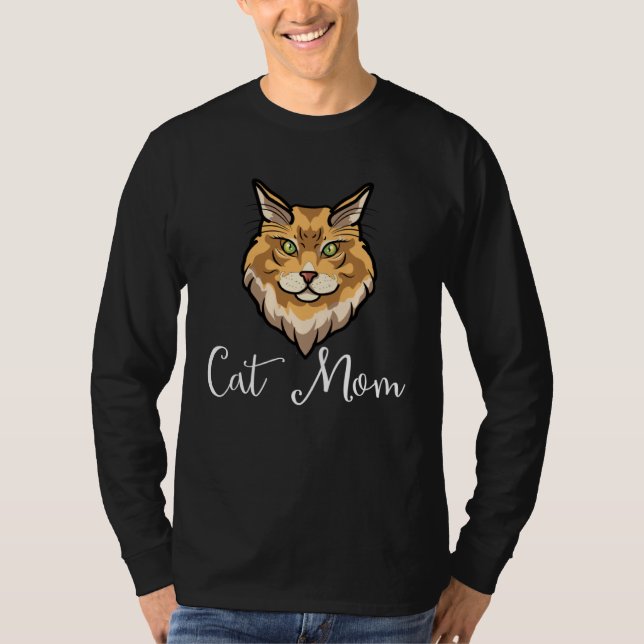 Cat Mum Love r  Cute Maine Coon Kitty T-Shirt (Vorderseite)
