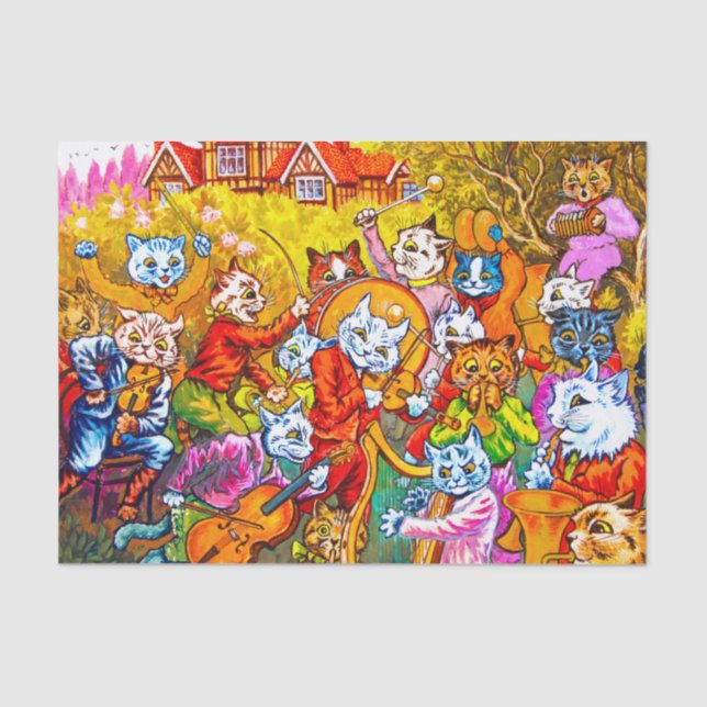 Cat Musical Band Seidenpapier (Vorderseite)