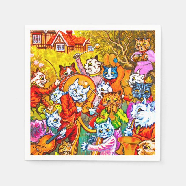 Cat Musical Band Serviette (Vorderseite)