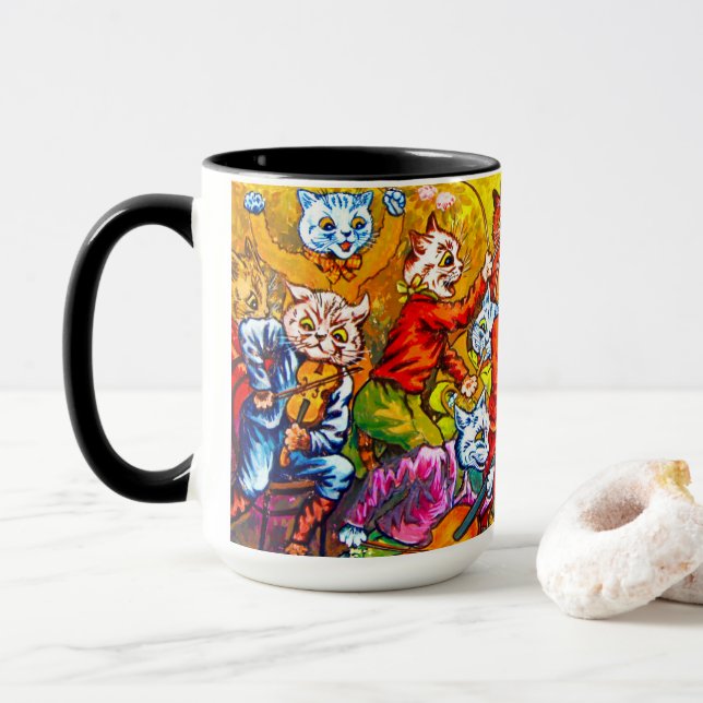 Cat Musical Band Tasse (Mit Donut)
