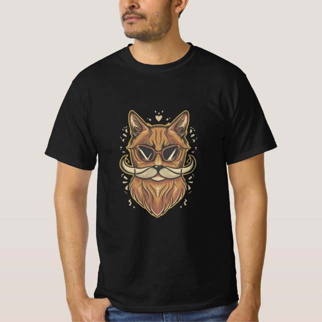 Cat Mustache T-Shirt (Vorderseite)