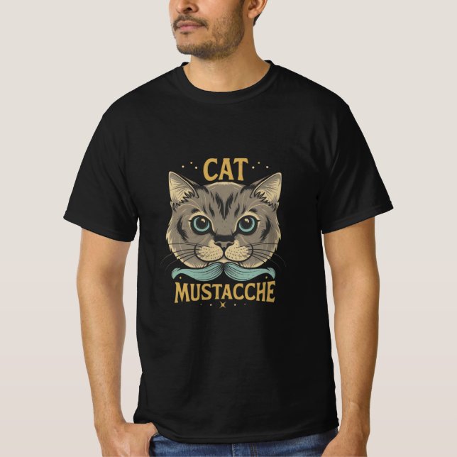 Cat Mustache T-Shirt (Vorderseite)