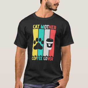 Cat Mutter Kaffeekakomische Katzenmutter Retro Vin T-Shirt