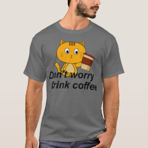 Cat Mütter Kaffeeliebhaber Adorable Design Aufkleb T-Shirt
