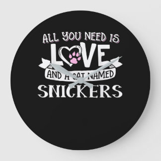 Cat Name Snickers Lovers | Alles was Sie brauchen Große Wanduhr
