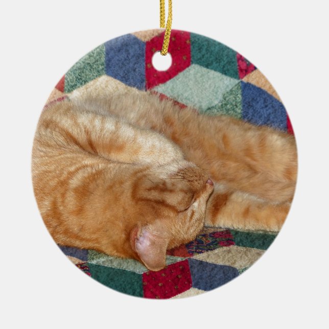 Cat Napping Keramik Ornament (Vorne)