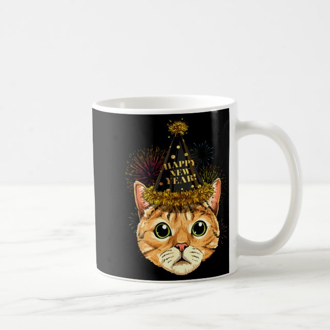 Cat New Year Shirt 2024 Happy New Years Eve Nye Fi Kaffeetasse (Rechts)