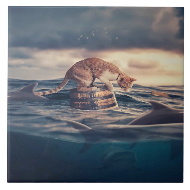 Cat Nickerchen Dream oder Nightmare Fliese (Vorderseite)