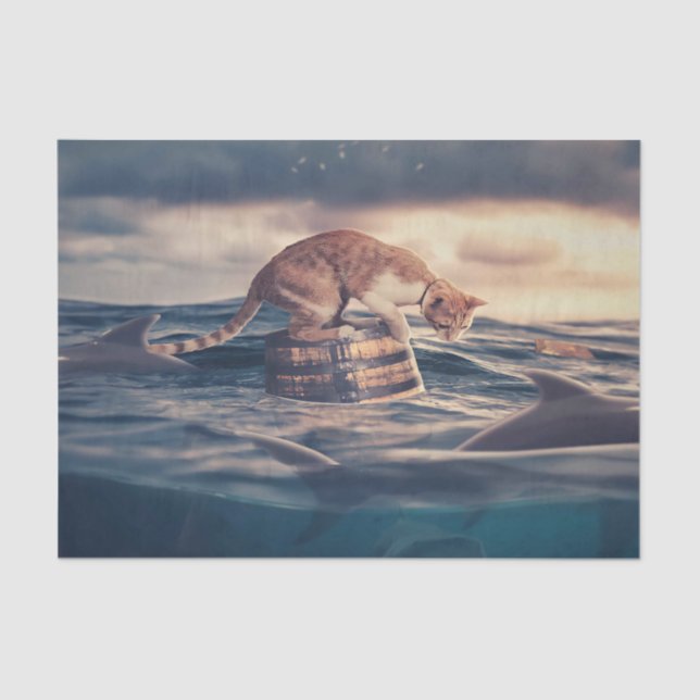 Cat Nickerchen Dream oder Nightmare Seidenpapier (Vorderseite)