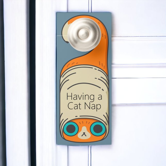 Cat-Nickerchen oder eigene Textdatei hinzufügen Türanhänger (Cat Nap or Add Your Own Text door hanger sign from Ricaso )