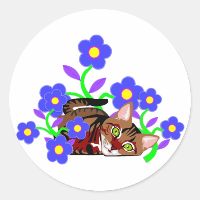 Cat Nickerchen Runder Aufkleber (Vorderseite)