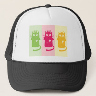 Cat Niedlich Funny Animal Cartoon Character Design Truckerkappe