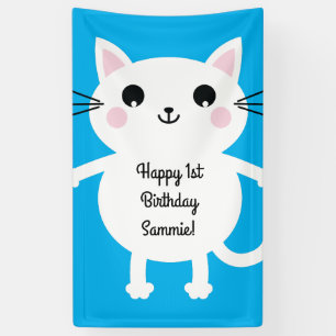 Cat Niedlich Kitty Colorful 1. Geburtstag Party Th Banner