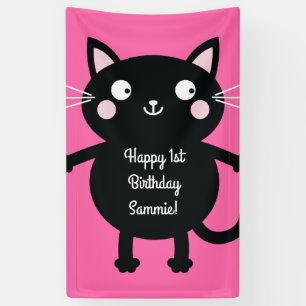 Cat Niedlich Kitty Colorful 1. Geburtstag Party Th Banner