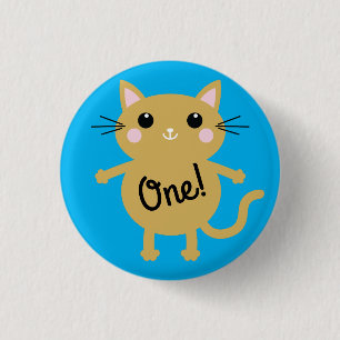 Cat Niedlich Kitty Kid's Geburtstagsparty Thema Button