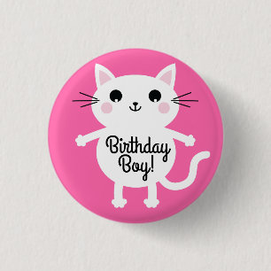 Cat Niedlich Kitty Kid's Geburtstagsparty Thema Button
