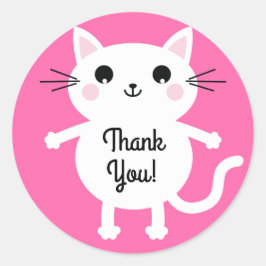 Cat Niedlich Kitty Kid's Geburtstagsparty Thema Runder Aufkleber