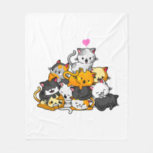 Cat Niedlich Kitty Pile Cats Anime Kawaii Neko Ges Fleecedecke