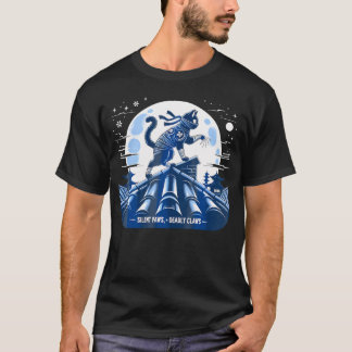 Cat Ninja Japanisch Samurai Cat Kawaii Moon Anime  T-Shirt