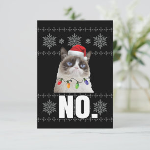 Cat No Grumpy Xmas Katzen Keine hässlichen Weihnac Dankeskarte