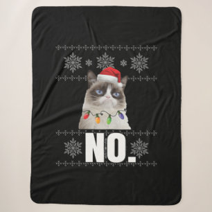Cat No Grumpy Xmas Katzen Keine hässlichen Weihnac Sherpadecke