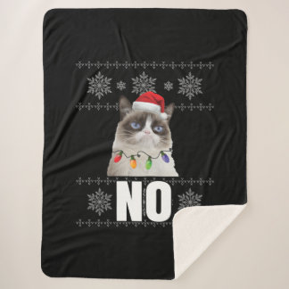 Cat No Grumpy Xmas Katzen Keine hässlichen Weihnac Sherpadecke