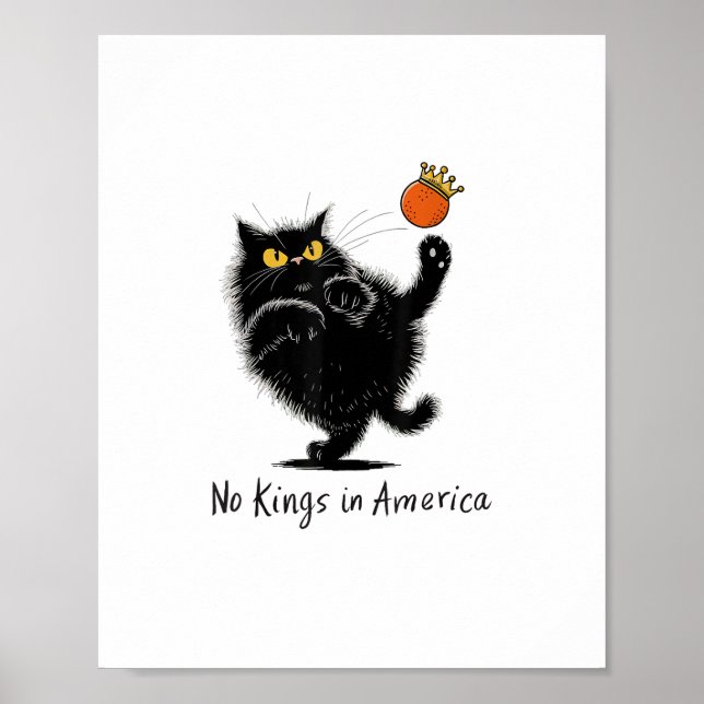 Cat No Kings In America We The People Political Poster (Vorne)