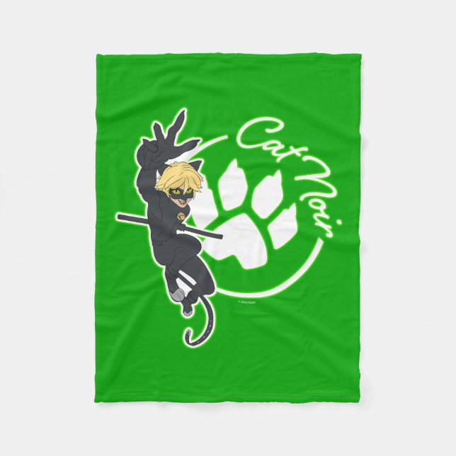 Cat Noir Abzeichen Fleecedecke (Vorderseite)