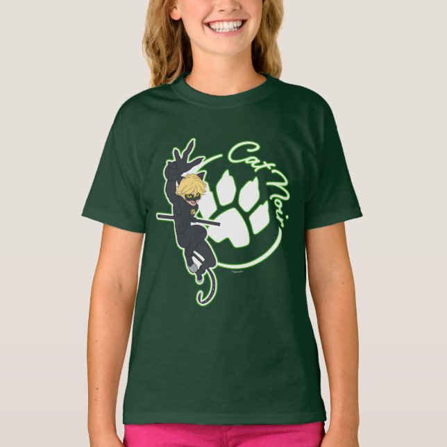 Cat Noir Abzeichen T-Shirt (Vorderseite)