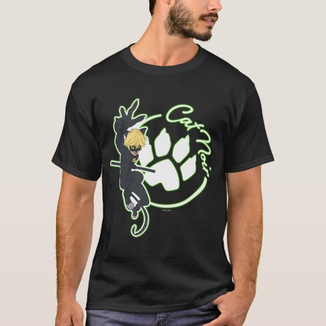 Cat Noir Abzeichen T-Shirt (Vorderseite)