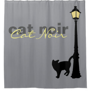 Cat Noir Cat Silhouette Duschvorhang