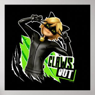 Cat Noir   Claws Out Graphic Poster