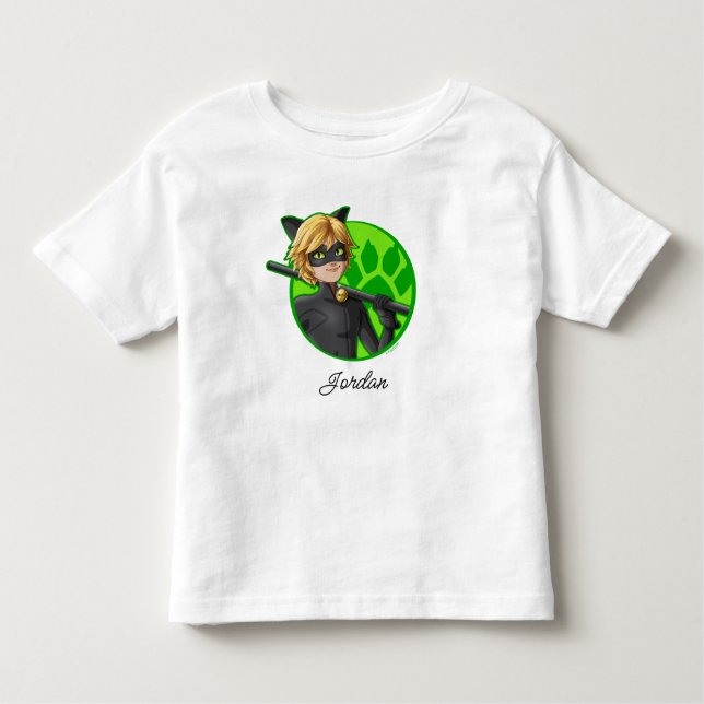 Cat Noir Green Abzeichen Kleinkind T-shirt (Vorderseite)