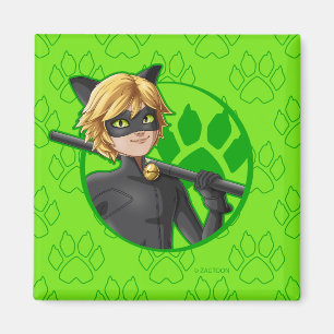 Cat Noir Green Abzeichen Magnet