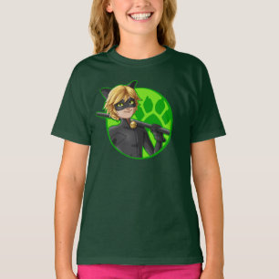 Cat Noir Green Abzeichen T-Shirt