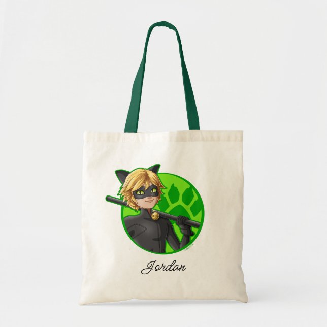 Cat Noir Green Abzeichen Tragetasche (Vorne)