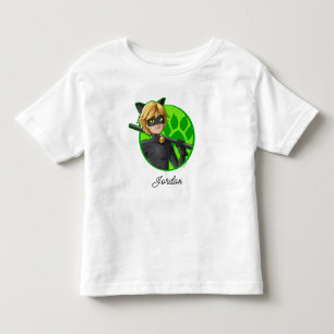 Cat Noir Grüner Badge Kleinkind T-shirt