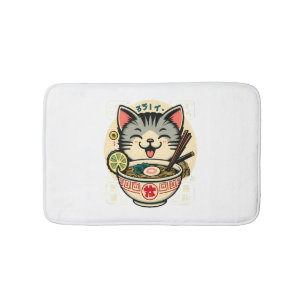 Cat Noodle Japanischer Anime ga Kawaii Cat Badematte