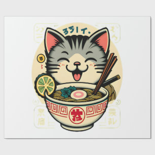 Cat Noodle japanischer Anime ga Kawaii Cat Geschenkpapier