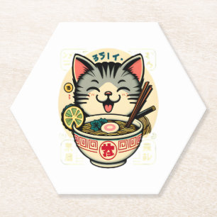 Cat Noodle Japanischer Anime ga Kawaii Cat Untersetzer