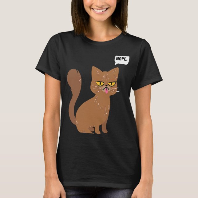 Cat Nope-Anweisung Graphic T-Shirt (Vorderseite)