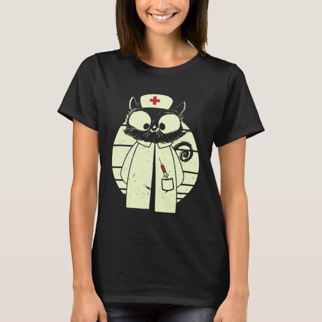Cat Nurse Cat Caregiver Disguise T-Shirt (Vorderseite)