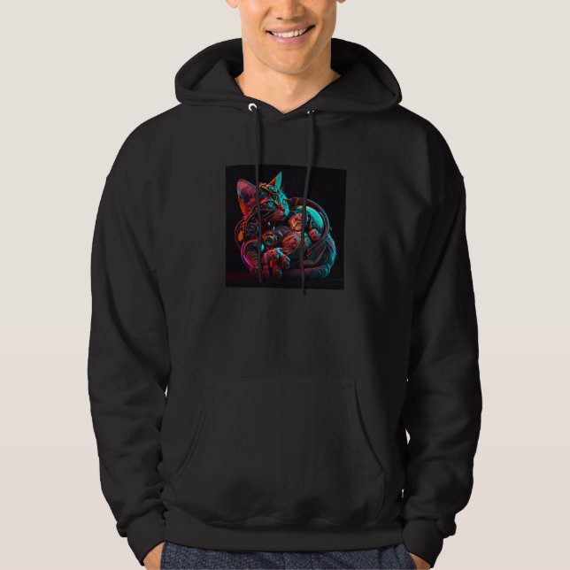 Cat Nursing Colorful Hoodie (Vorderseite)