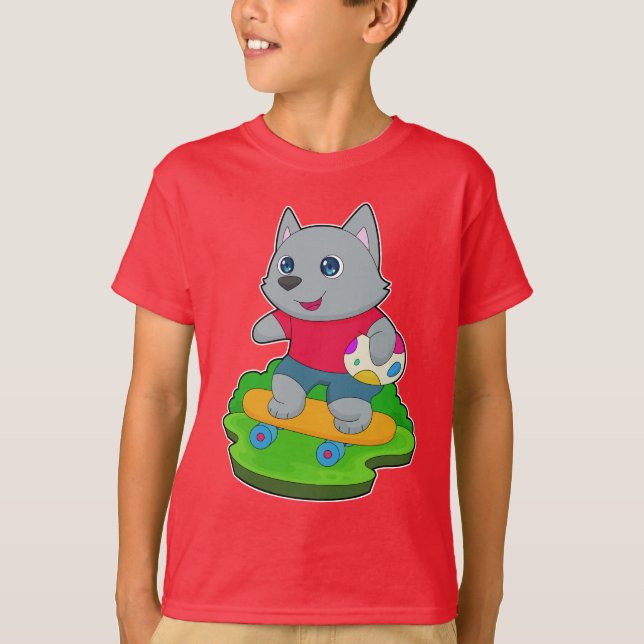 Cat Oaster Skateboard T-Shirt (Vorderseite)