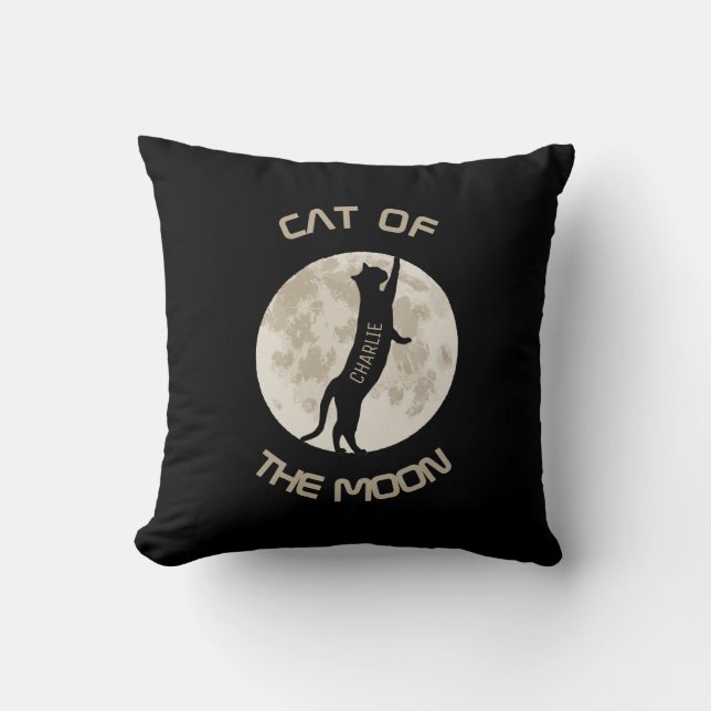 Cat Of The Moon Personalize name Kissen (Vorderseite)