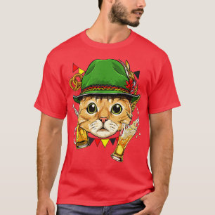 Cat Oktoberfest Lederhosen Kostüme Deutsche Bierfl T-Shirt