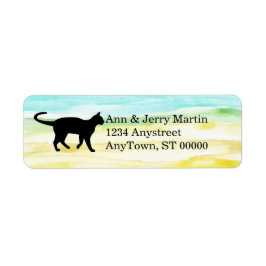 Cat on Aquarellfarbe Design Custom Address