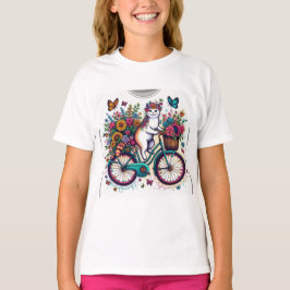 Cat on Bicycle Design T - Shirt